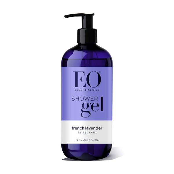 画像1: EO Shower Gel, French Lavender, 16 ozイーオー天然保湿最適な水分補給シャワージェル (1)
