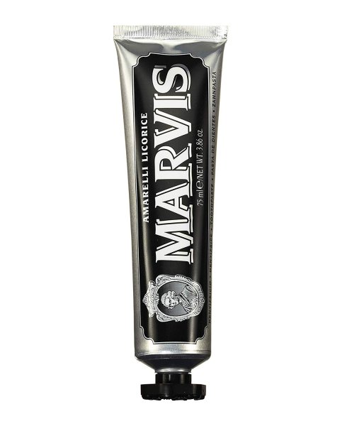 画像1: Marvis Amarelli Licorice Mint Toothpasteマービス甘草の風味とミントのホワイトニング 口臭予防歯磨き粉75ml (1)