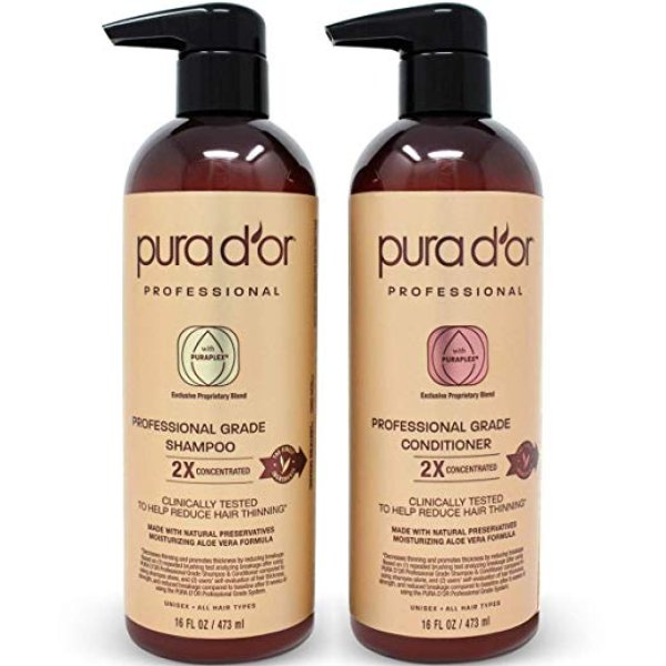 画像1: PURA D'OR Professional Grade Anti-Hair Thinning 2X Concentrated Actives Shampoo & Conditioner　プラドール プロフェッショナルグレード アンチヘアーシンニング 2倍濃縮 アクティブシャンプー＆コンディショナー (1)