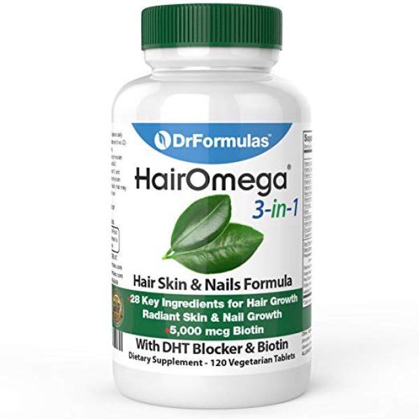 画像1: DrFormulas HairOmega 3-in-1  DrFormulas ドルフォーマラズ女性および男性用育毛 抜け毛 爪のビタミン サプリメント (1)