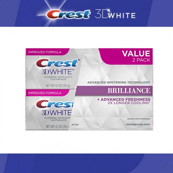 Crest 3d White Brilliance Fluoride Anticavity Toothpaste 116g クレスト 3dホワイト ブリリアンスミント 116g ホワイトニング歯磨き粉 2本